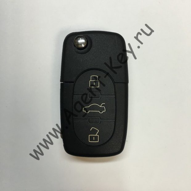 Выкидной ключ Audi 3 кнопки + Panic, A4 2002-2005